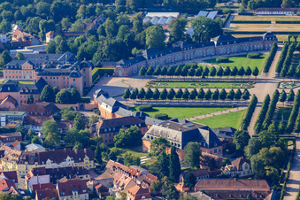 Vue oblique de Jardins du château de Schwetzingen à Schwetzingen dans le département Bade-Wurtemberg, Allemagne