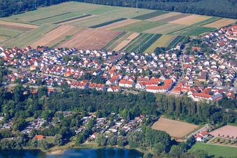 Photographie aérienne de Vue de la ville depuis le nord-est à le quartier Sondernheim in Germersheim dans le département Rhénanie-Palatinat, Allemagne