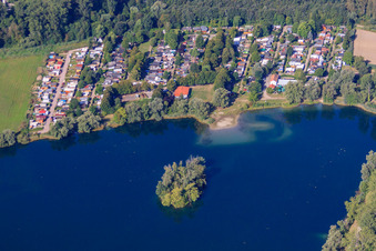 Vue aérienne de Camping à Scherer See à le quartier Sondernheim in Germersheim dans le département Rhénanie-Palatinat, Allemagne