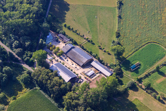 Écuries Kennelhof à le quartier Sondernheim in Germersheim dans le département Rhénanie-Palatinat, Allemagne d'en haut