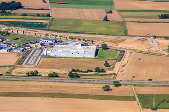 Domaine industriel Nordring DBK EMS GmbH & Co. KG et DBK David + Baader GmbH à Rülzheim dans le département Rhénanie-Palatinat, Allemagne vue d'en haut