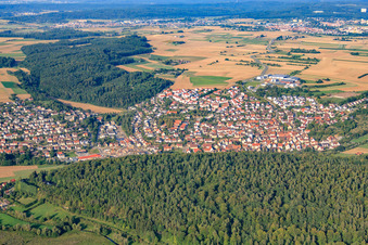 Photographie aérienne de Vue de la ville depuis l'ouest à le quartier Döffingen in Grafenau dans le département Bade-Wurtemberg, Allemagne