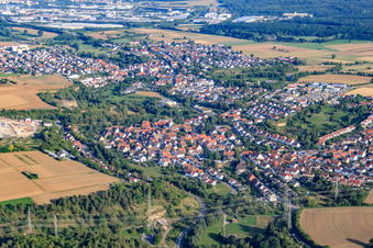 Vue aérienne de Vue de la ville depuis le nord-ouest à le quartier Darmsheim in Sindelfingen dans le département Bade-Wurtemberg, Allemagne