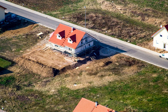 Vue aérienne de Nouvelle zone de développement NE, An der Anhaide à le quartier Schaidt in Wörth am Rhein dans le département Rhénanie-Palatinat, Allemagne