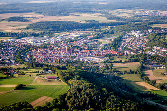 Vue aérienne de Vue des rues et des maisons dans les quartiers résidentiels à Weil der Stadt dans le département Bade-Wurtemberg, Allemagne