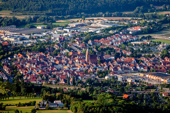 Vue aérienne de Quartier de la vieille ville et centre-ville à Weil der Stadt dans le département Bade-Wurtemberg, Allemagne