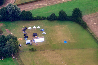 Vue aérienne de Camp scout à la Hardtmühle à Minfeld dans le département Rhénanie-Palatinat, Allemagne