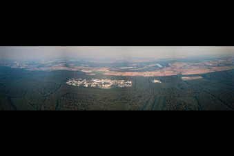 Vue aérienne de Panorama du KIT Nord à le quartier Leopoldshafen in Eggenstein-Leopoldshafen dans le département Bade-Wurtemberg, Allemagne