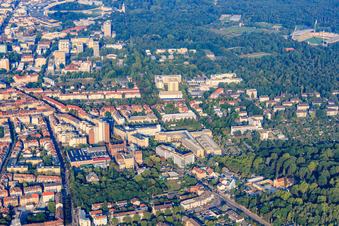 Vue aérienne de Institut Max Rubner à le quartier Oststadt in Karlsruhe dans le département Bade-Wurtemberg, Allemagne