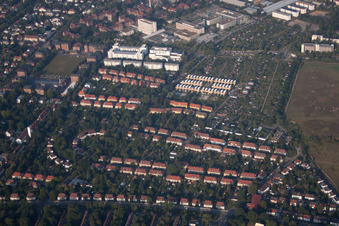 Vue oblique de Quartier Nordstadt in Karlsruhe dans le département Bade-Wurtemberg, Allemagne