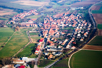 Vue aérienne de De l'ouest à le quartier Kapellen in Kapellen-Drusweiler dans le département Rhénanie-Palatinat, Allemagne