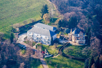 Vue aérienne de Yoga La Douce à Weinstr à le quartier Pleisweiler in Bad Bergzabern dans le département Rhénanie-Palatinat, Allemagne