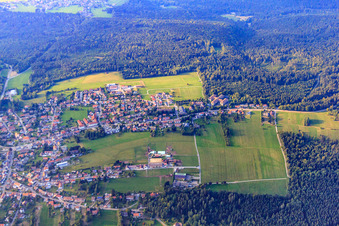 Vue aérienne de Vue de la Forêt-Noire depuis le sud à Dobel dans le département Bade-Wurtemberg, Allemagne