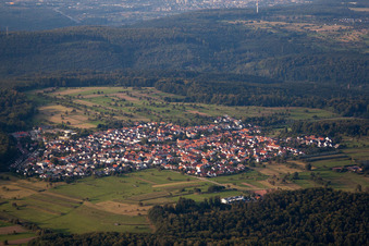 Vue aérienne de Du sud à le quartier Spessart in Ettlingen dans le département Bade-Wurtemberg, Allemagne