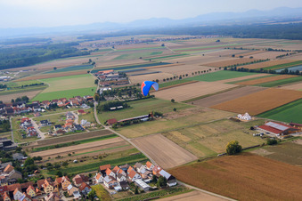 Vue aérienne de Plaines d'Erlenbach à Hatzenbühl dans le département Rhénanie-Palatinat, Allemagne