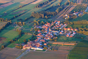 Vue du village depuis l'ouest à Hergersweiler dans le département Rhénanie-Palatinat, Allemagne d'en haut