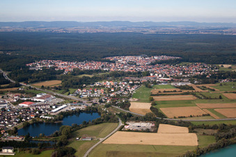 Vue d'oiseau de Soufflenheim dans le département Bas Rhin, France