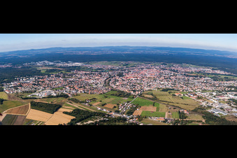 Vue aérienne de Panorama - Perspective Haguenau à Hagenau dans le département Bas Rhin, France