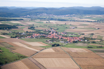 Vue oblique de Schillersdorf dans le département Bas Rhin, France