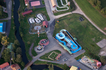 Gunstett dans le département Bas Rhin, France du point de vue du drone