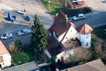 Vue oblique de Luitpoldstr à Kandel dans le département Rhénanie-Palatinat, Allemagne