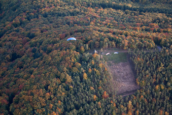 Vue aérienne de Site de lancement nord du Duddeflecher à Annweiler am Trifels dans le département Rhénanie-Palatinat, Allemagne