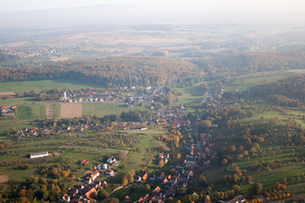 Langensoultzbach dans le département Bas Rhin, France vue d'en haut