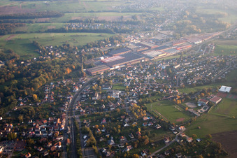 Reichshoffen dans le département Bas Rhin, France du point de vue du drone