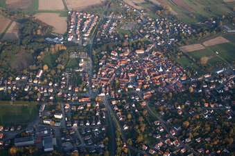 Vue aérienne de Wœrth dans le département Bas Rhin, France