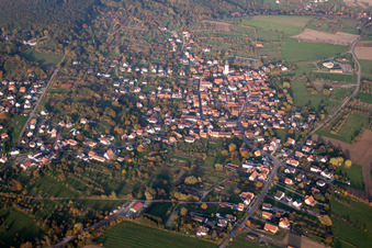 Gœrsdorf dans le département Bas Rhin, France depuis l'avion