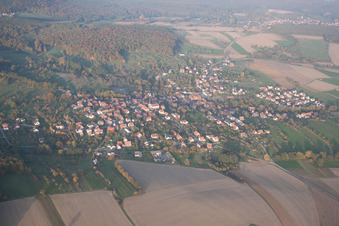 Preuschdorf dans le département Bas Rhin, France vu d'un drone
