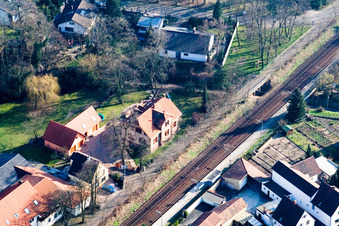 Vue aérienne de Chemin de bois à Jockgrim dans le département Rhénanie-Palatinat, Allemagne
