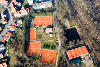 Vue aérienne de Tennis Club TC77 Jockgrim eV à Jockgrim dans le département Rhénanie-Palatinat, Allemagne