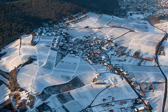 Photographie aérienne de En hiver à le quartier Gleiszellen in Gleiszellen-Gleishorbach dans le département Rhénanie-Palatinat, Allemagne