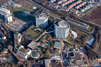 Vue aérienne de Terrain hospitalier de la BG Klinik Ludwigshafen à le quartier Oggersheim in Ludwigshafen am Rhein dans le département Rhénanie-Palatinat, Allemagne