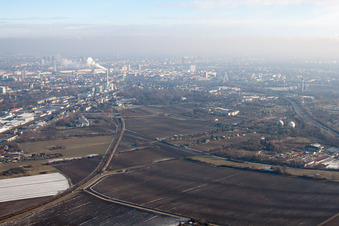 Vue aérienne de Quartier West in Ludwigshafen am Rhein dans le département Rhénanie-Palatinat, Allemagne