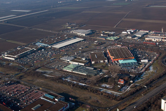 Quartier Oggersheim in Ludwigshafen am Rhein dans le département Rhénanie-Palatinat, Allemagne du point de vue du drone