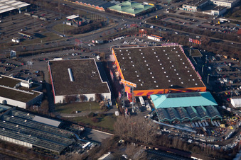 Vue aérienne de Hornbach à le quartier Oggersheim in Ludwigshafen am Rhein dans le département Rhénanie-Palatinat, Allemagne