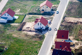Nouvelle zone de développement NO à le quartier Schaidt in Wörth am Rhein dans le département Rhénanie-Palatinat, Allemagne vue du ciel