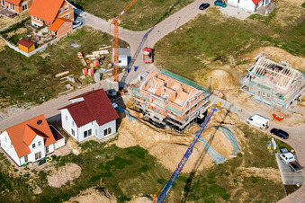 Vue oblique de Nouvelle zone de développement NO à le quartier Schaidt in Wörth am Rhein dans le département Rhénanie-Palatinat, Allemagne