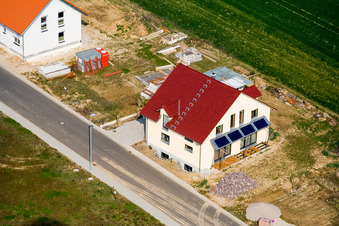 Nouvelle zone de développement NO à le quartier Schaidt in Wörth am Rhein dans le département Rhénanie-Palatinat, Allemagne depuis l'avion