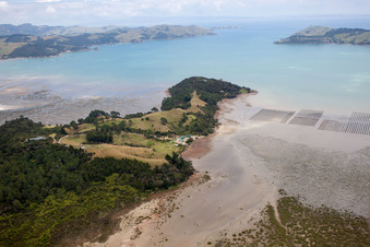 Coromandel dans le département Waïkato, Nouvelle-Zélande vue d'en haut