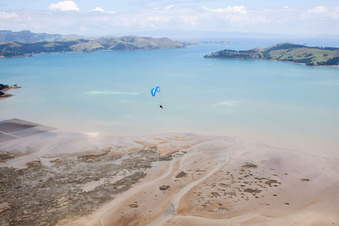 Coromandel dans le département Waïkato, Nouvelle-Zélande depuis l'avion