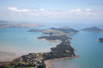 Photographie aérienne de Driving Creek dans le département Waïkato, Nouvelle-Zélande