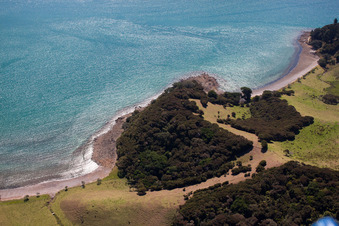 Photographie aérienne de Whanganui Island dans le département Waïkato, Nouvelle-Zélande