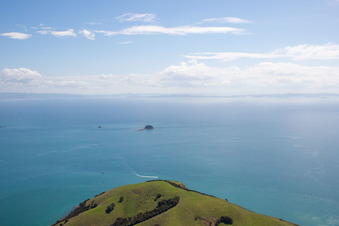 Whanganui Island dans le département Waïkato, Nouvelle-Zélande vue d'en haut