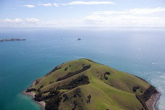 Whanganui Island dans le département Waïkato, Nouvelle-Zélande depuis l'avion