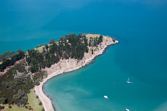 Enregistrement par drone de Whanganui Island dans le département Waïkato, Nouvelle-Zélande