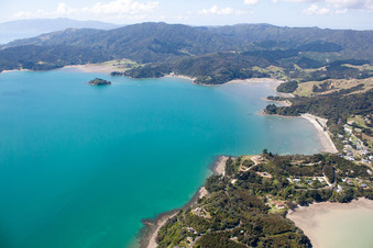 Photographie aérienne de Quartier Wyuna Bay in Coromandel dans le département Waïkato, Nouvelle-Zélande