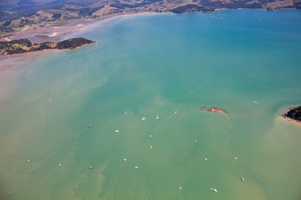 Vue oblique de Quartier Wyuna Bay in Coromandel dans le département Waïkato, Nouvelle-Zélande